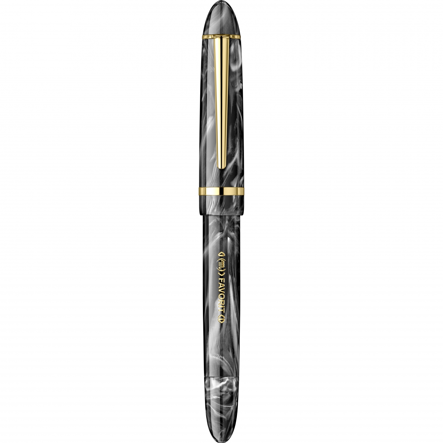 Imagine Produs Stilou DN Favorit Marble Black - Gold Trim - Steel Nib GP Bock Ursus