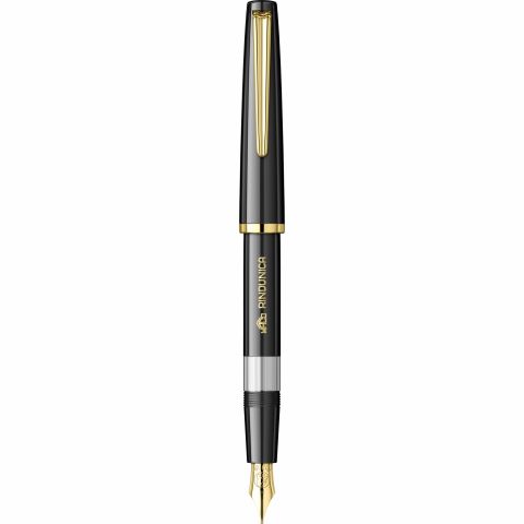Stilou Maco Randunica Black - Gold Trim - Steel Nib GP Bock Ursus