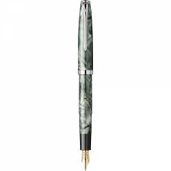 Stilou Flaro 61 C Marble Green - Chrome Trim - Steel Nib GP Degussa