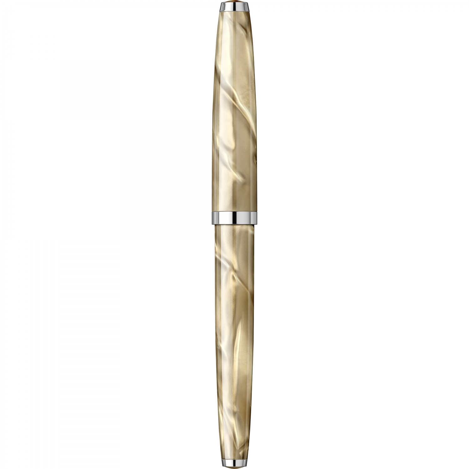 Imagine Produs Stilou Flaro 61 C Marble Beige - Chrome Trim - Steel Nib GP Flaro 51 FK