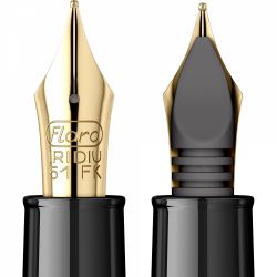 Stilou Flaro 61 C Marble Brown - Chrome Trim - Steel Nib GP Flaro 51 FK