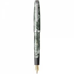 Marble Green - Chrome Trim - Steel Nib GP Flaro 51 FK