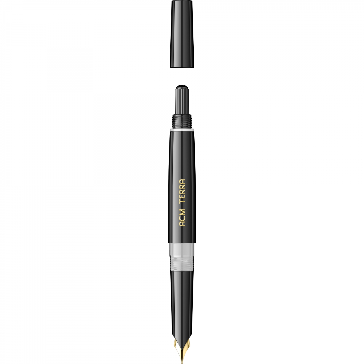 Imagine Produs Stilou ACM Terra Black - Gold Trim - Steel Nib GP ACM