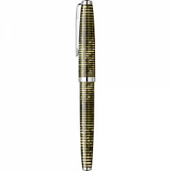 Stilou Flaro 61 C Latitude Large Gold - Chrome Trim - Steel Nib GP Degussa