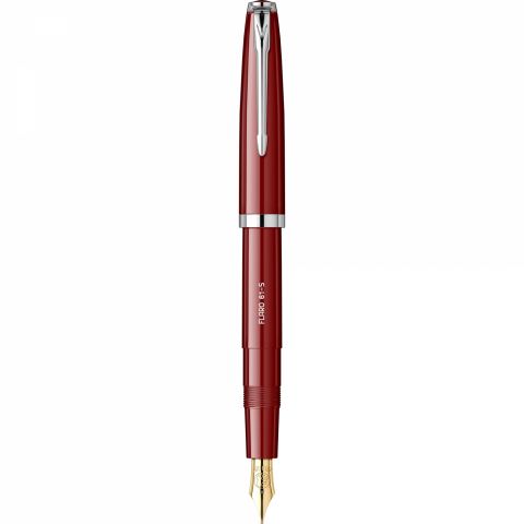 Stilou Flaro 61 S Burgundy - Chrome Trim - Steel Nib GP Bock Ursus