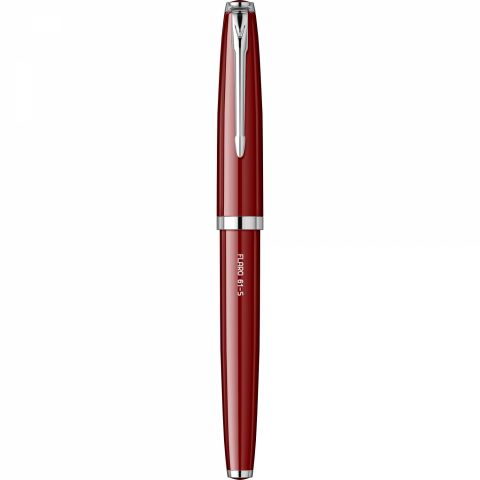 Stilou Flaro 61 S Burgundy - Chrome Trim - Steel Nib GP Bock Ursus