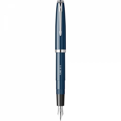 Stilou Flaro 61 S Blue Navy - Black Grip - Chrome Trim - Steel Nib Flaro 51 FK