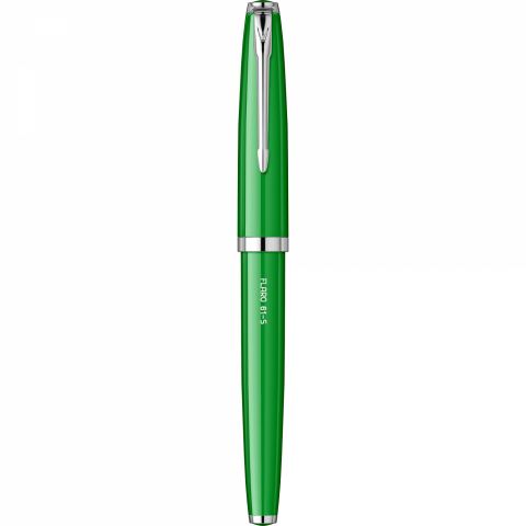 Stilou Flaro 61 S Green - Chrome Trim - Steel Nib GP Bock Ursus