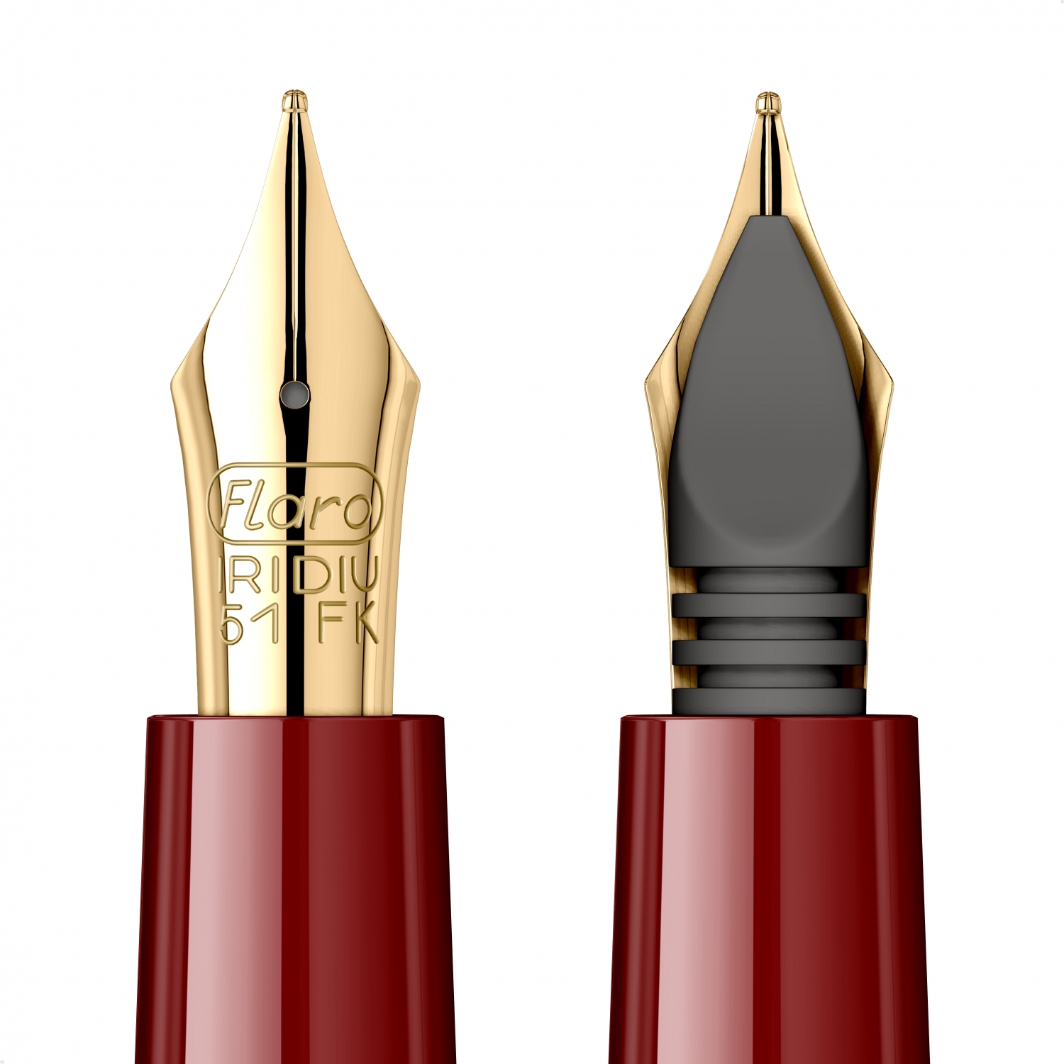 Imagine Produs Stilou Flaro 61 S Burgundy - Chrome Trim - Steel Nib GP Flaro 51 FK