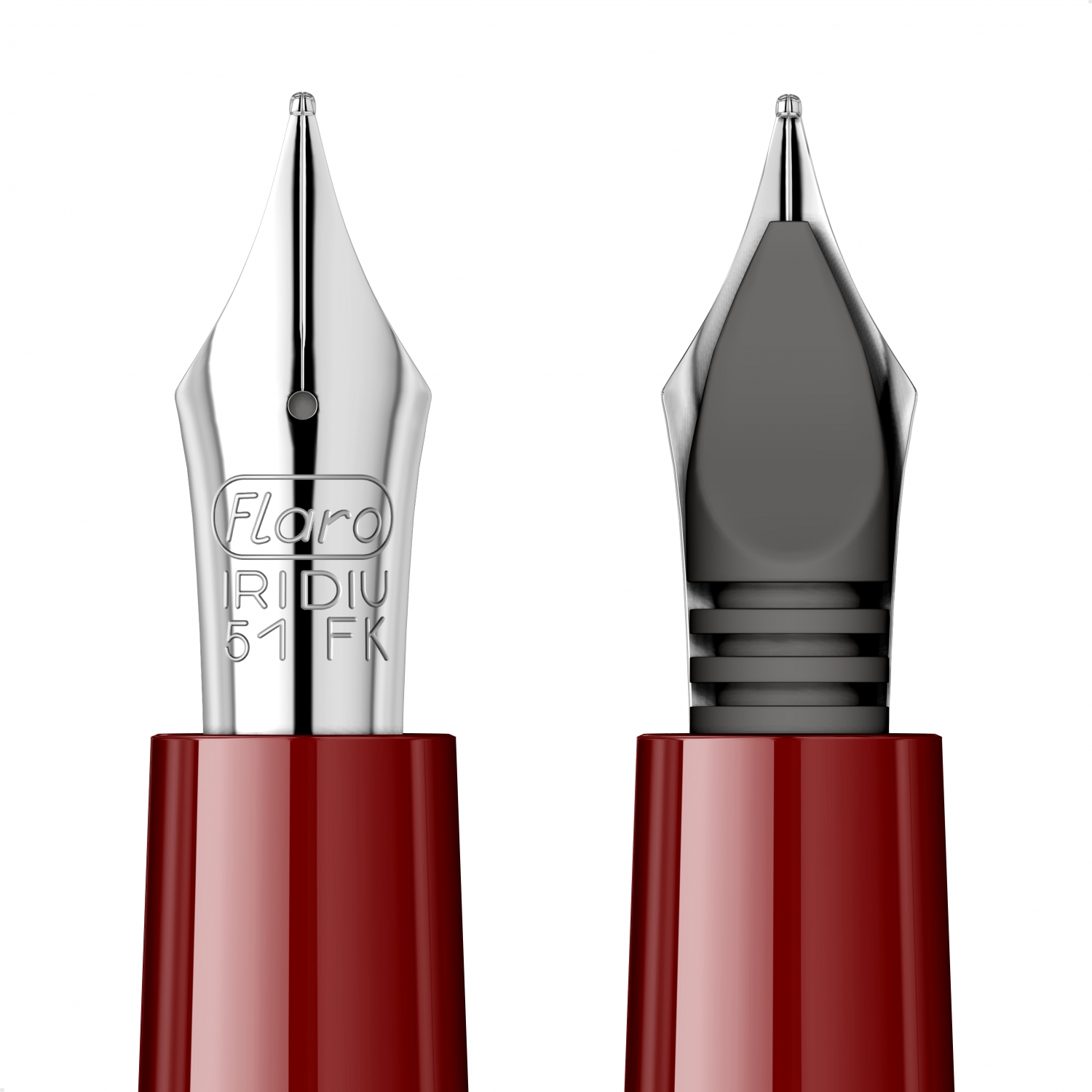 Imagine Produs Stilou Flaro 61 S Burgundy - Chrome Trim - Steel Nib Flaro 51 FK