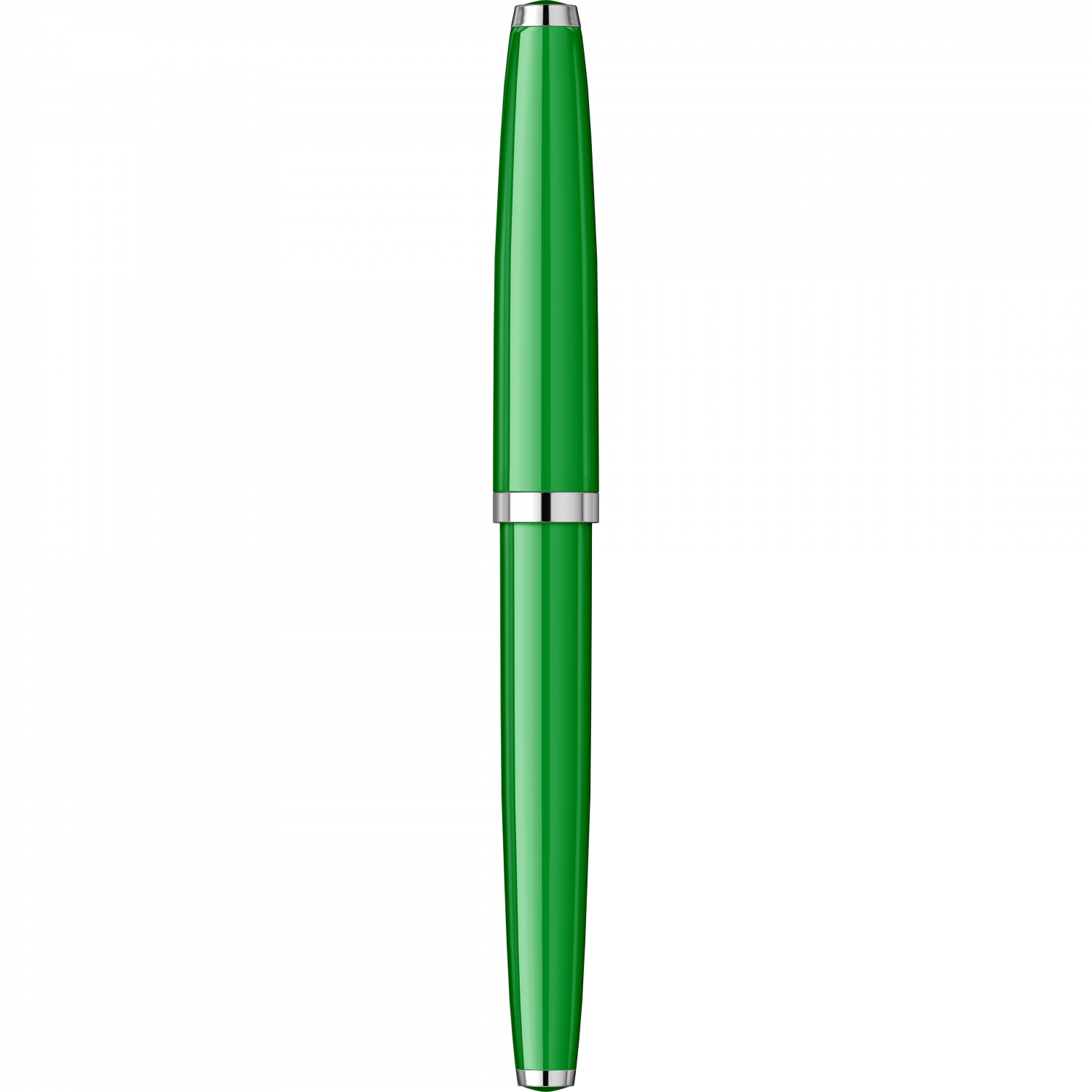 Imagine Produs Stilou Flaro 61 S Green - Black Grip - Chrome Trim - Steel Nib GP Degussa