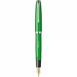 Stilou Flaro 61 S Green - Black Grip - Chrome Trim - Steel Nib GP Degussa