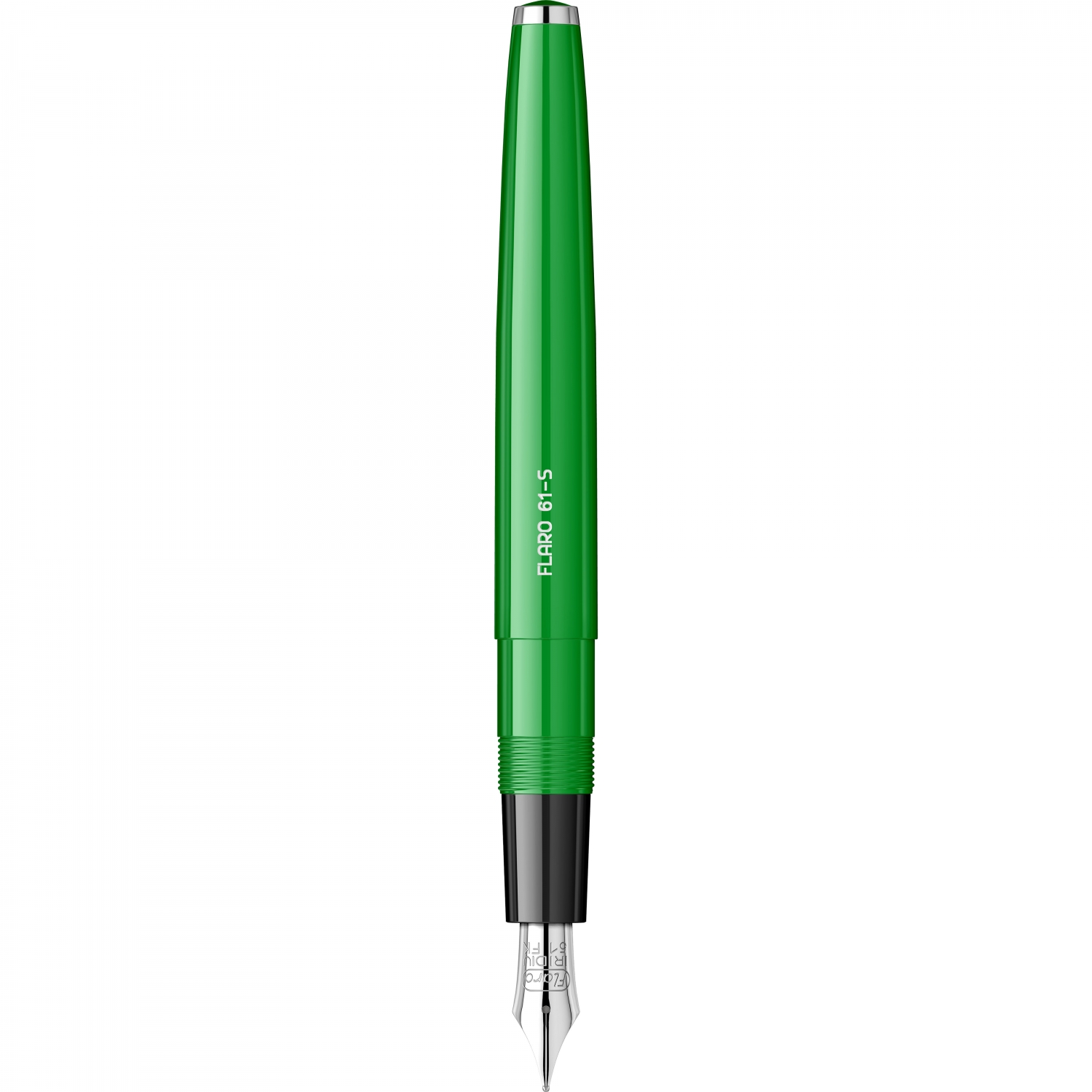 Imagine Produs Stilou Flaro 61 S Green - Black Grip - Chrome Trim - Steel Nib Flaro 51 FK