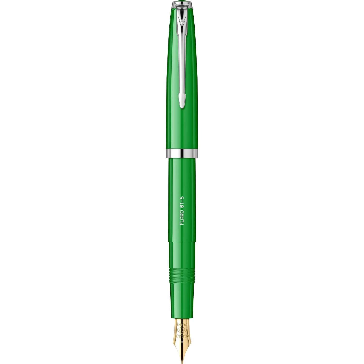 Imagine Produs Stilou Flaro 61 S Green - Chrome Trim - Steel Nib GP Degussa