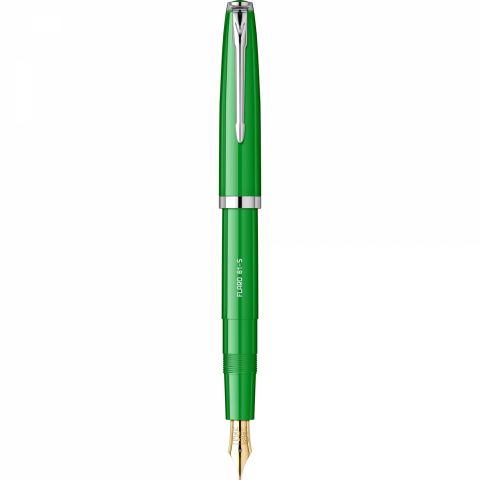 Stilou Flaro 61 S Green - Chrome Trim - Steel Nib GP Flaro 51 FK