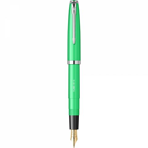 Stilou Flaro 61 S Lime - Black Grip - Chrome Trim - Steel Nib GP Degussa