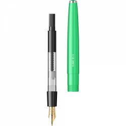 Stilou Flaro 61 S Lime - Black Grip - Chrome Trim - Steel Nib GP Degussa