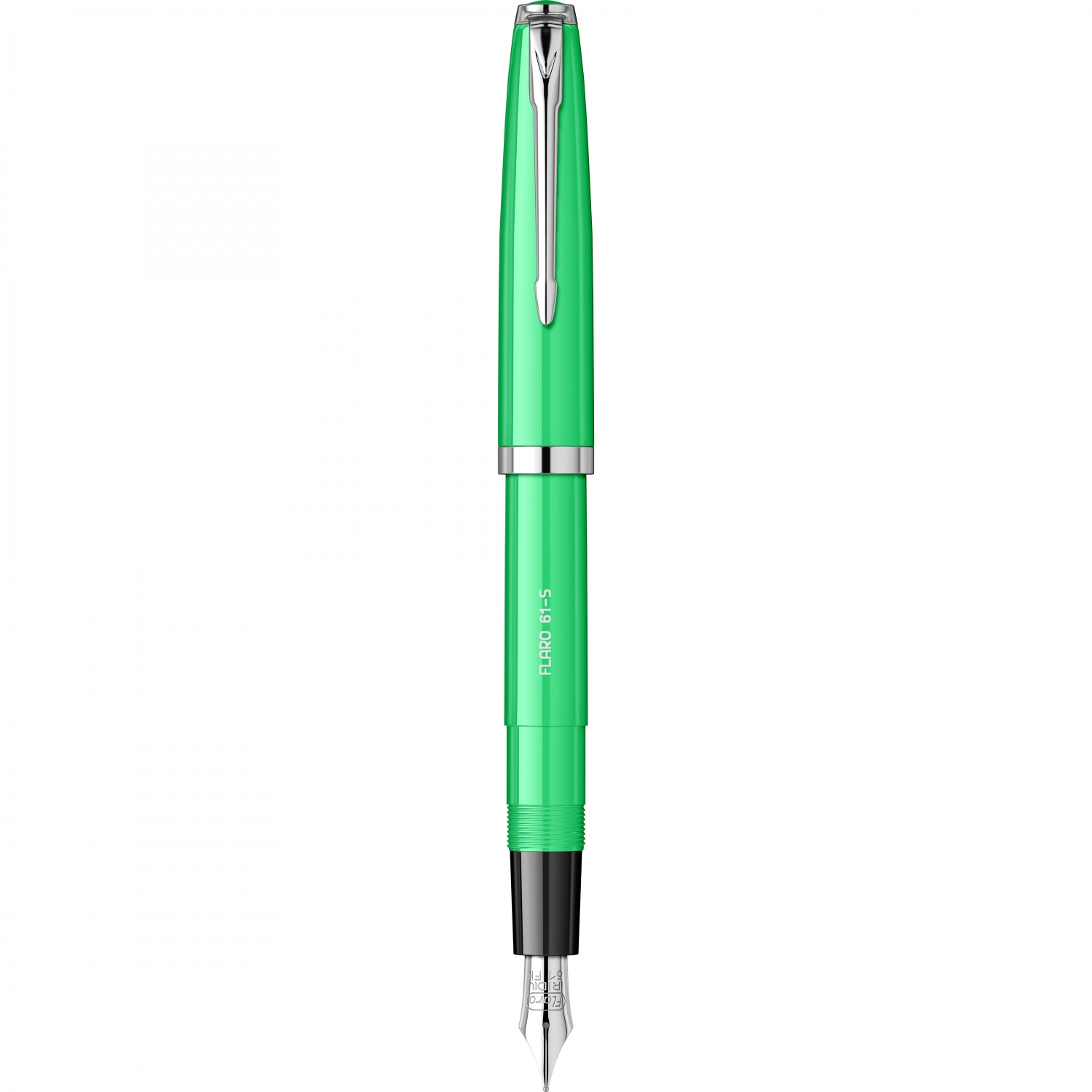 Imagine Produs Stilou Flaro 61 S Lime - Black Grip - Chrome Trim - Steel Nib Flaro 51 FK