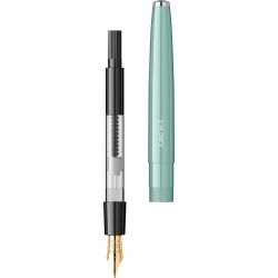 Stilou Flaro 61 S Verdigris - Black Grip - Chrome Trim - Steel Nib GP Degussa