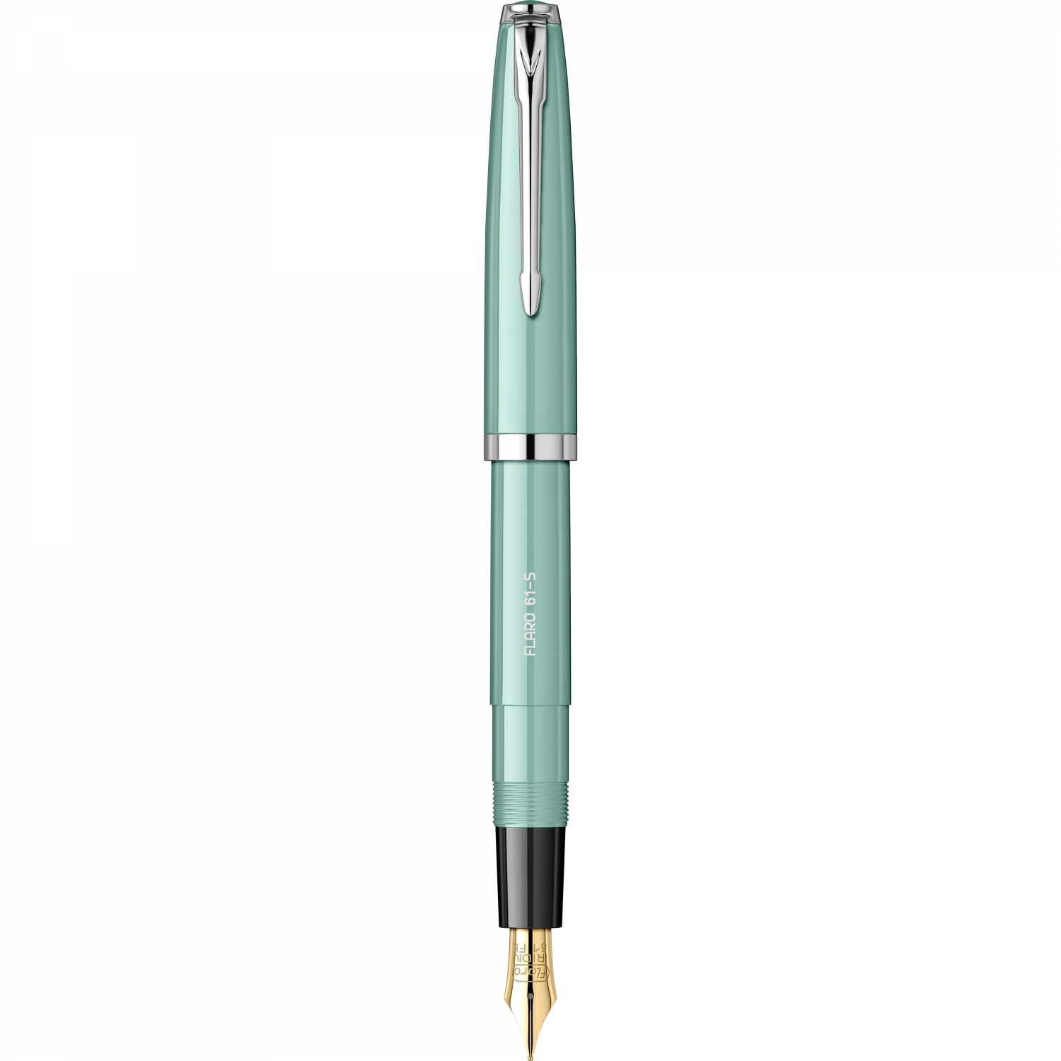 Imagine Produs Stilou Flaro 61 S Verdigris - Black Grip - Chrome Trim - Steel Nib GP Flaro 51 FK