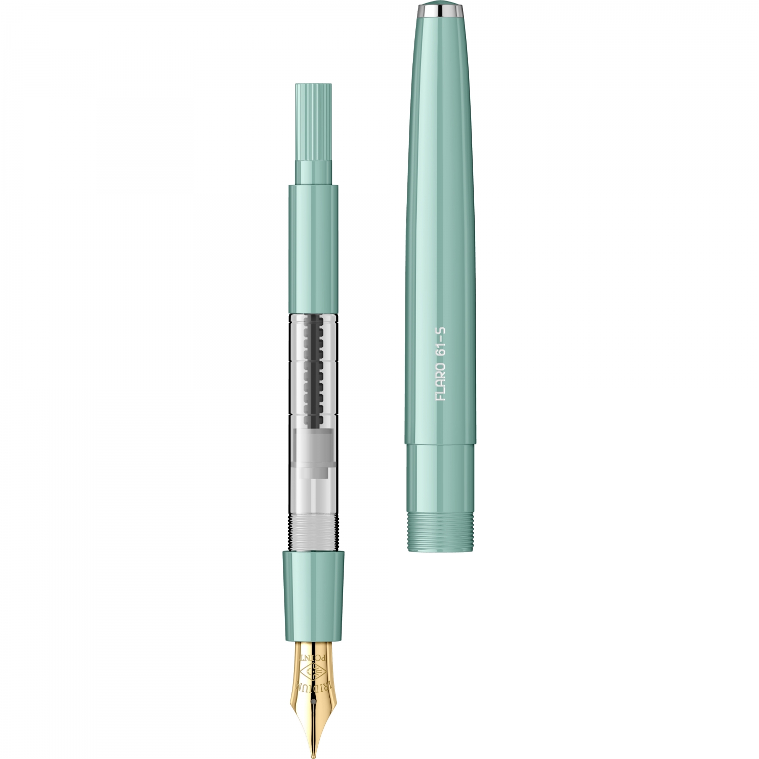 Imagine Produs Stilou Flaro 61 S Verdigris - Chrome Trim - Steel Nib GP Degussa