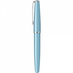 Stilou Flaro Scolar Blue Cyan - Chrome Trim - Steel Nib GP Flaro 51 FK
