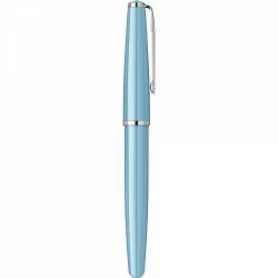 Stilou Flaro Scolar Blue Cyan - Chrome Trim - Steel Nib GP Flaro 51 FK