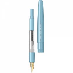 Stilou Flaro Scolar Blue Cyan - Chrome Trim - Steel Nib GP Flaro 51 FK