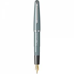 Stilou Flaro Scolar Gray - Black Grip - Chrome Trim - Steel Nib GP Flaro 51 FK