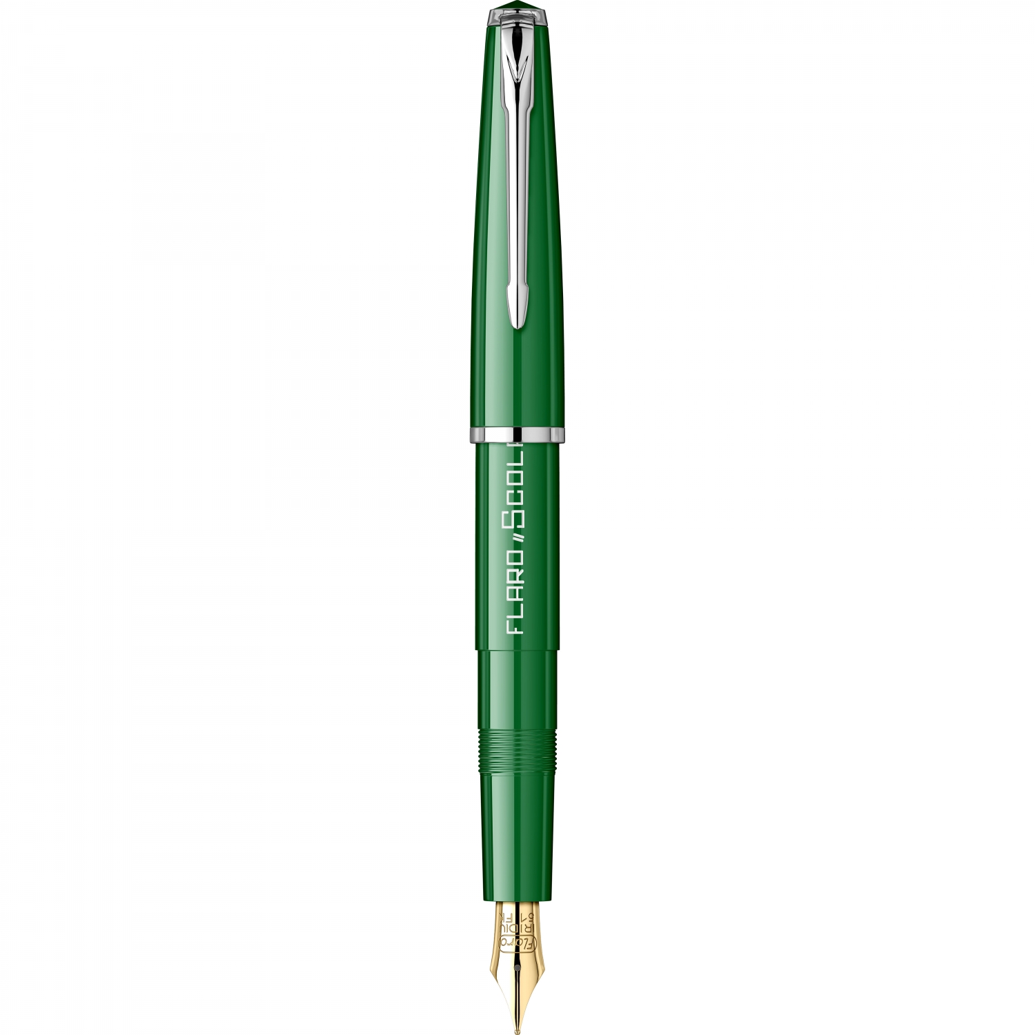Imagine Produs Stilou Flaro Scolar Green - Chrome Trim - Steel Nib GP Flaro 51 FK