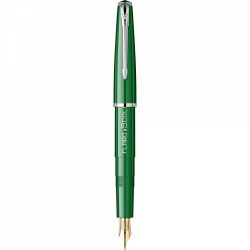 Stilou Flaro Scolar Green - Chrome Trim - Steel Nib GP Flaro 51 FK
