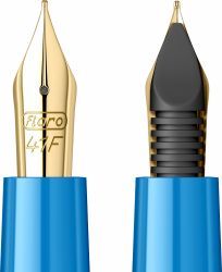 Stilou Flaro Pionier Blue Cyan - Chrome Trim - Steel Nib GP Flaro 41 F