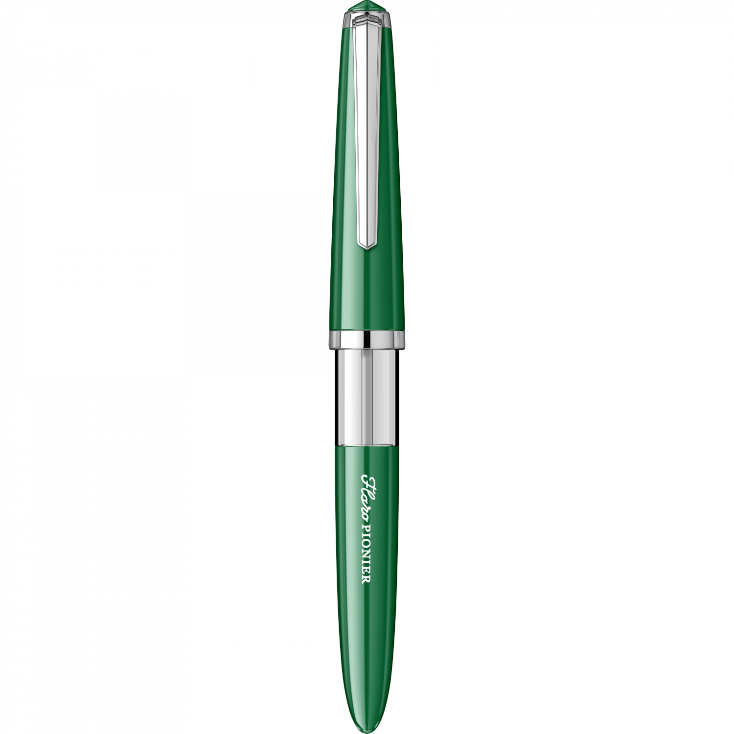 Imagine Produs Stilou Flaro Pionier Green - Chrome Trim - Steel Nib GP Flaro 41 F