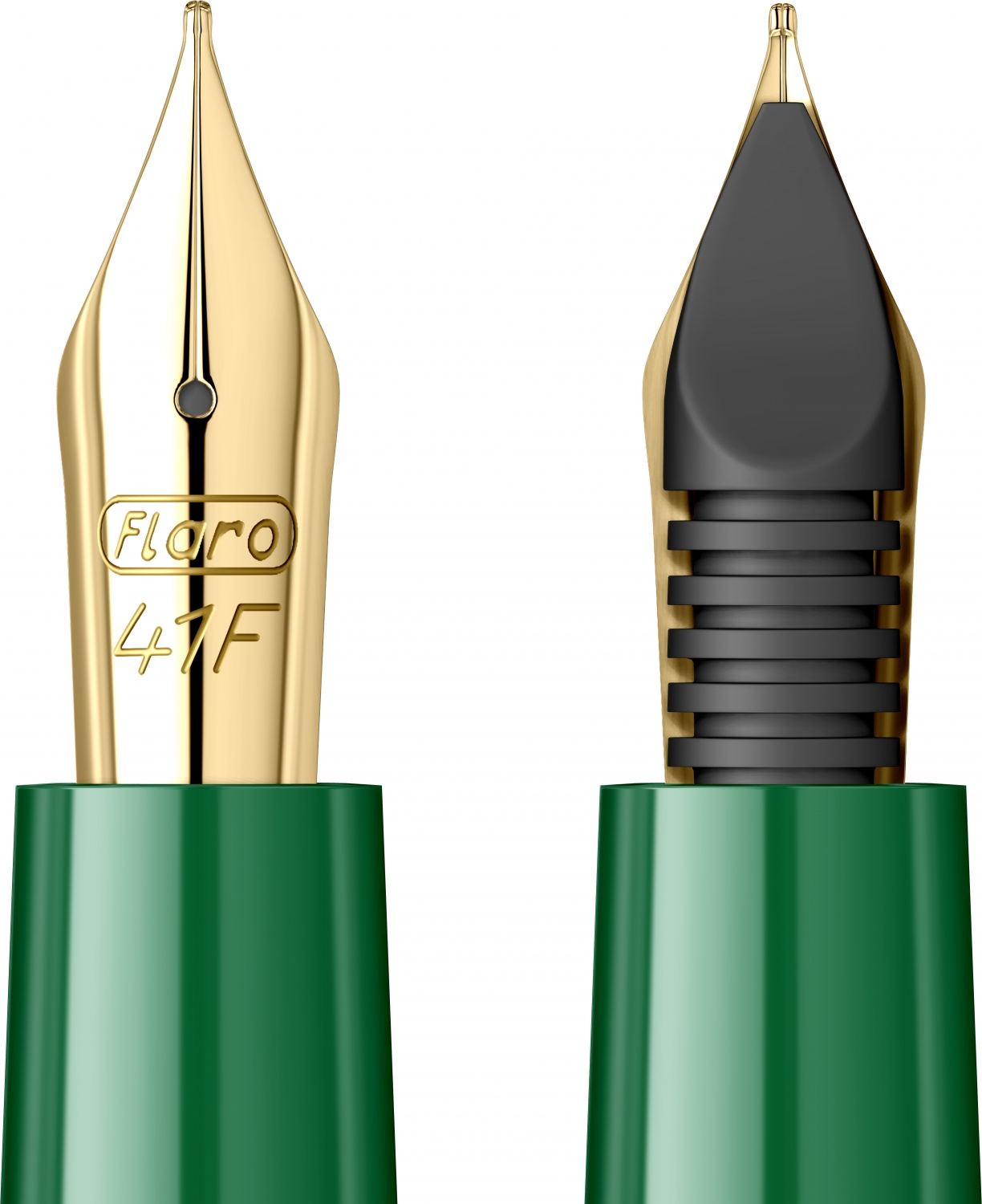 Imagine Produs Stilou Flaro Pionier Green - Chrome Trim - Steel Nib GP Flaro 41 F