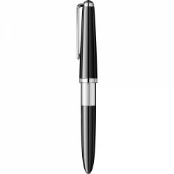 Stilou Flaro Pionier Black - Chrome Trim - Steel Nib GP Flaro 41 F