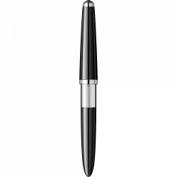 Stilou Flaro Pionier Black - Chrome Trim - Steel Nib GP Flaro 41 F