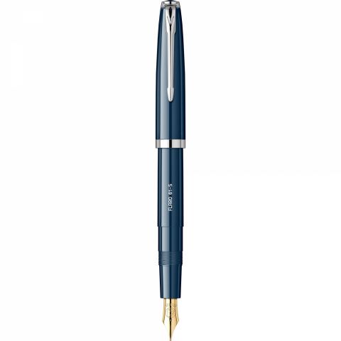 Stilou Flaro 61 S Blue Navy - Chrome Trim - Steel Nib GP Bock Ursus
