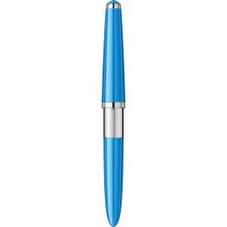 Stilou Flaro Pionier Blue Cyan - Chrome Trim - Steel Nib GP Degussa