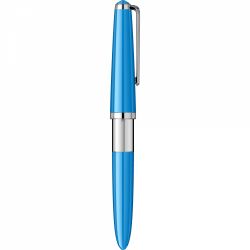 Stilou Flaro Pionier Blue Cyan - Chrome Trim - Steel Nib GP Degussa