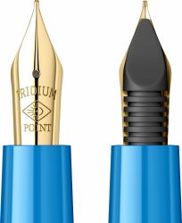 Stilou Flaro Pionier Blue Cyan - Chrome Trim - Steel Nib GP Degussa