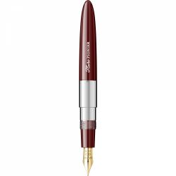 Stilou Flaro Pionier Burgundy - Chrome Trim - Steel Nib GP Degussa
