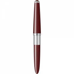 Stilou Flaro Pionier Burgundy - Chrome Trim - Steel Nib GP Degussa