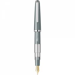 Stilou Flaro Pionier Gray - Chrome Trim - Steel Nib GP Degussa