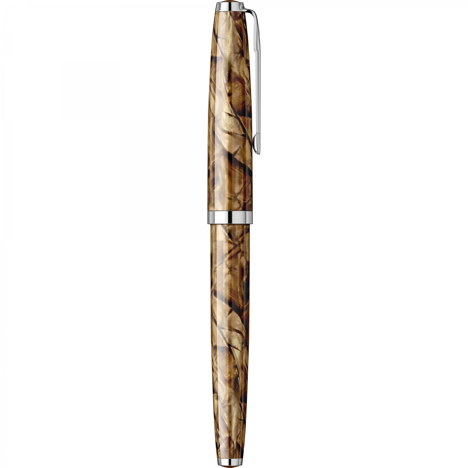 Imagine Produs Stilou Flaro 61 C Marble Brown - Chrome Trim - Steel Nib GP Bock Ursus