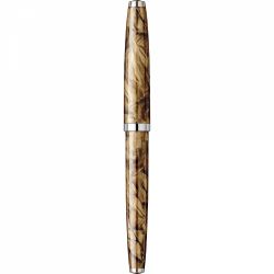 Stilou Flaro 61 C Marble Brown - Chrome Trim - Steel Nib GP Bock Ursus