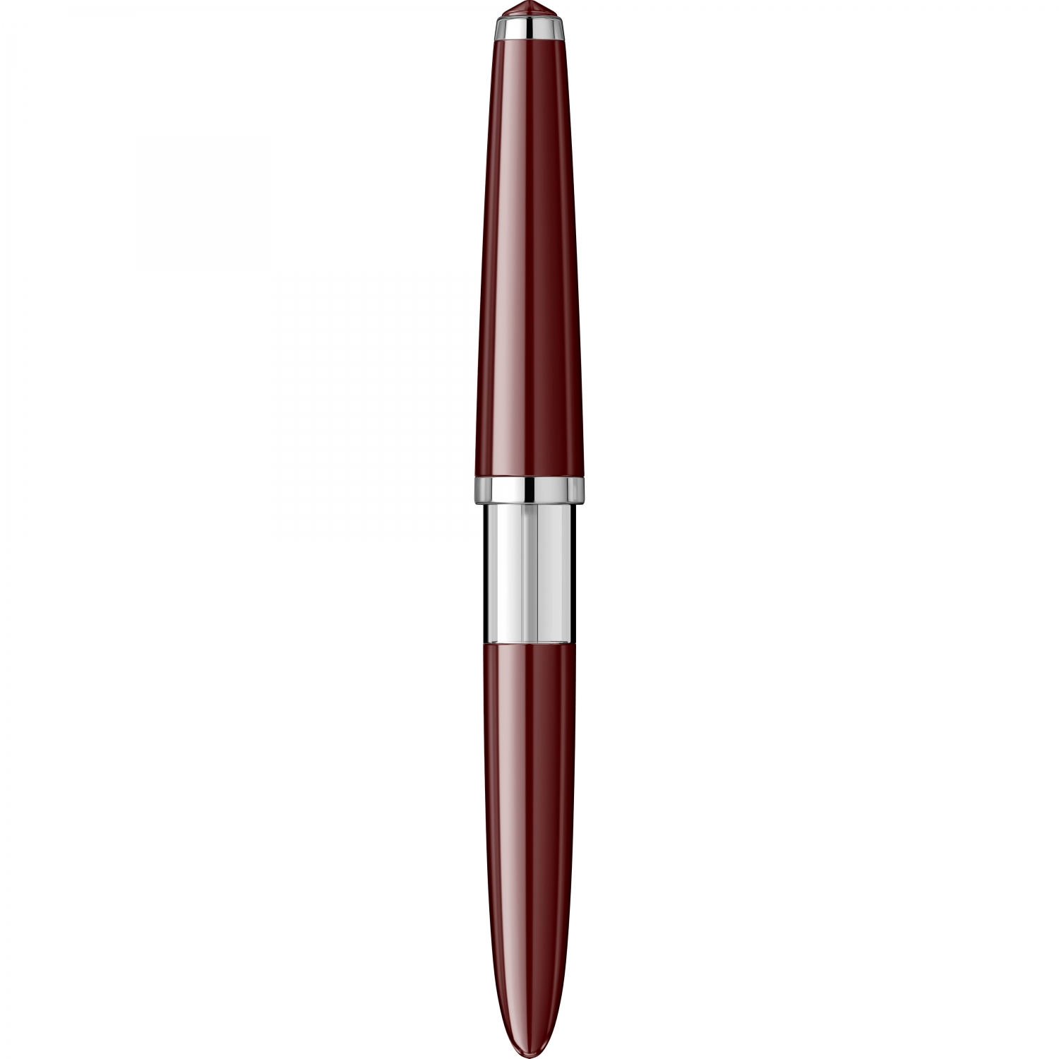 Imagine Produs Stilou Flaro Pionier Burgundy - Chrome Trim - Steel Nib GP Flaro RPR Iridiu 31 F