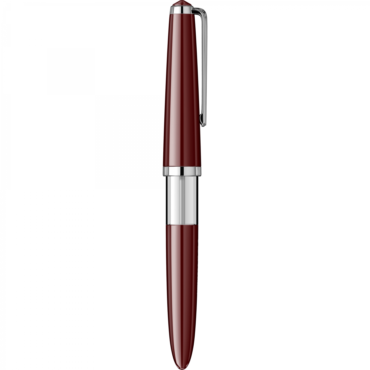 Imagine Produs Stilou Flaro Pionier Burgundy - Chrome Trim - Steel Nib GP Flaro RPR Iridiu 31 F