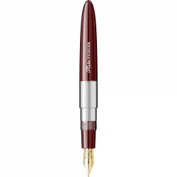 Stilou Flaro Pionier Burgundy - Chrome Trim - Steel Nib GP Flaro RPR Iridiu 31 F