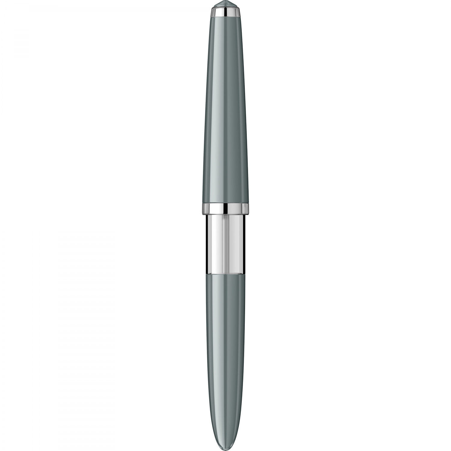 Imagine Produs Stilou Flaro Pionier Gray - Chrome Trim - Steel Nib GP Flaro RPR Iridiu 31 F