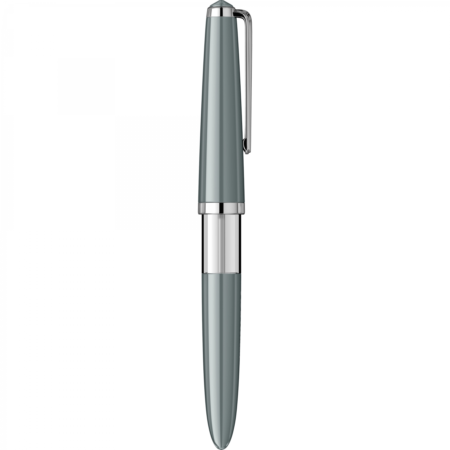 Imagine Produs Stilou Flaro Pionier Gray - Chrome Trim - Steel Nib GP Flaro RPR Iridiu 31 F